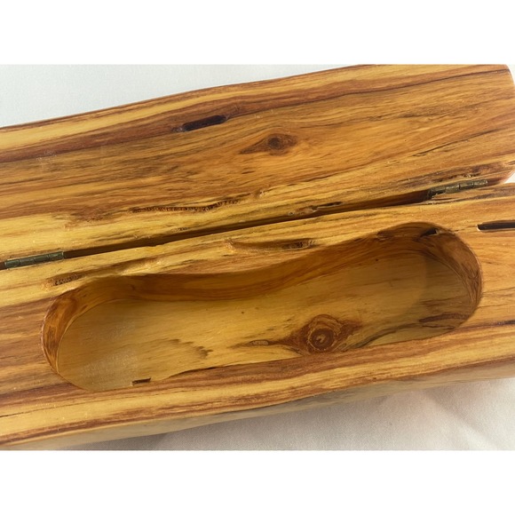 Trails End Colorado Rustic Live Edge Wood Log Hinged Keepsake Box 00845 - Picture 4 of 11